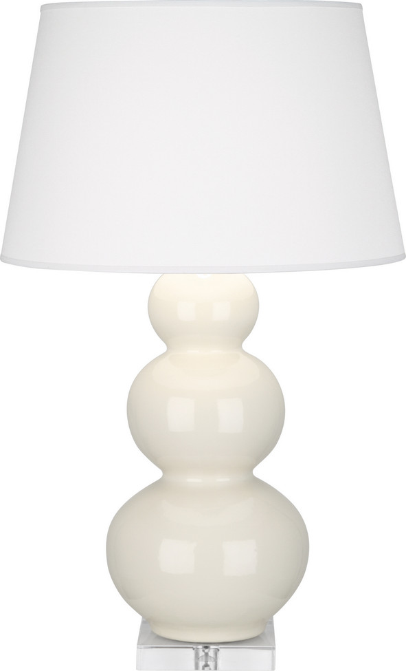 Robert Abbey - A364X - One Light Table Lamp - Triple Gourd - Bone Glazed Ceramic w/Lucite