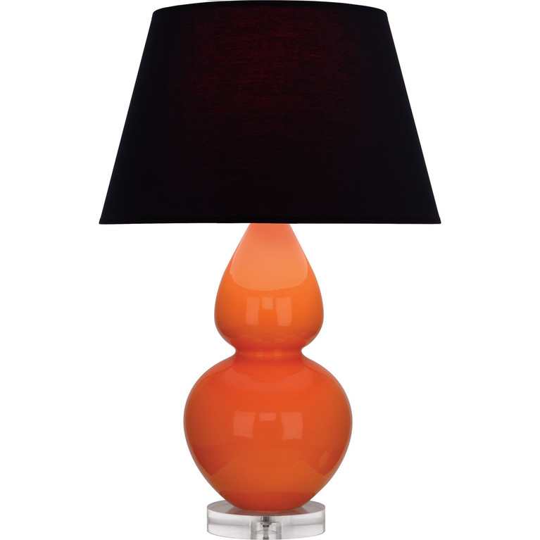 Robert Abbey - A675K - One Light Table Lamp - Double Gourd - Pumpkin Glazed Ceramic w/Lucite