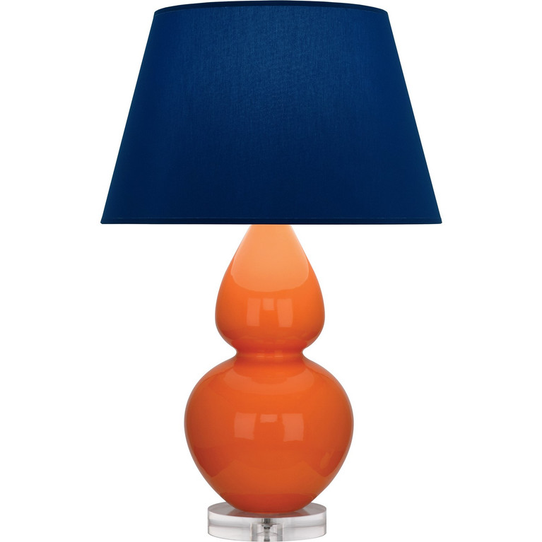 Robert Abbey - A675N - One Light Table Lamp - Double Gourd - Pumpkin Glazed Ceramic w/Lucite