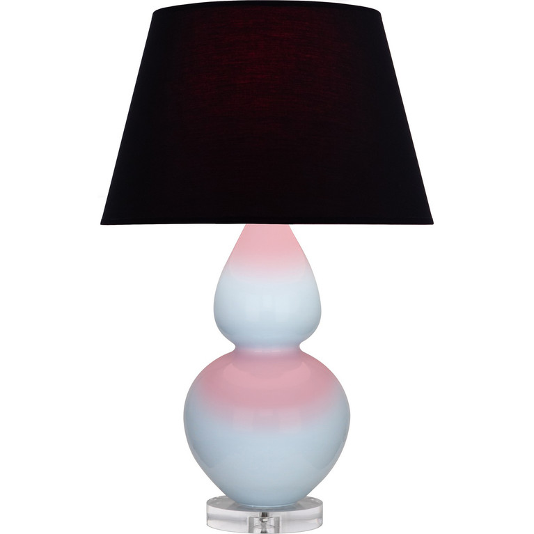 Robert Abbey - A676K - One Light Table Lamp - Double Gourd - Baby Blue Glazed Ceramic w/Lucite