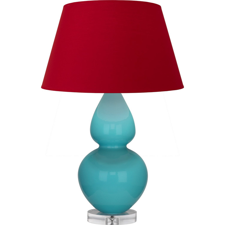 Robert Abbey - A741R - One Light Table Lamp - Double Gourd - Egg Blue Glazed Ceramic w/Lucite