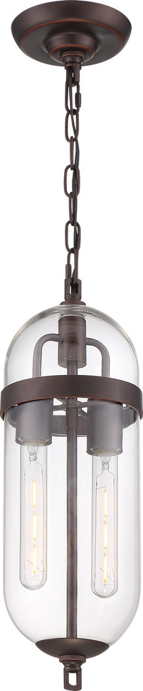 Nuvo Lighting - 60-6922 - Two Light Pendant - Fathom - Mahogany Bronze / Clear Glass