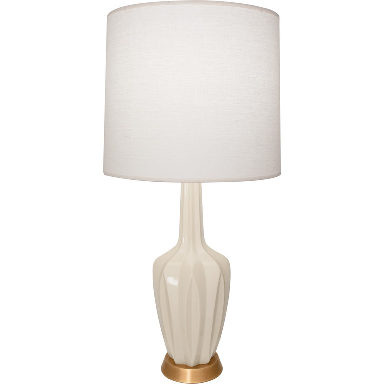 Robert Abbey - BN38 - One Light Table Lamp - Emma - Bone Glazed Ceramic w/Warm Brass