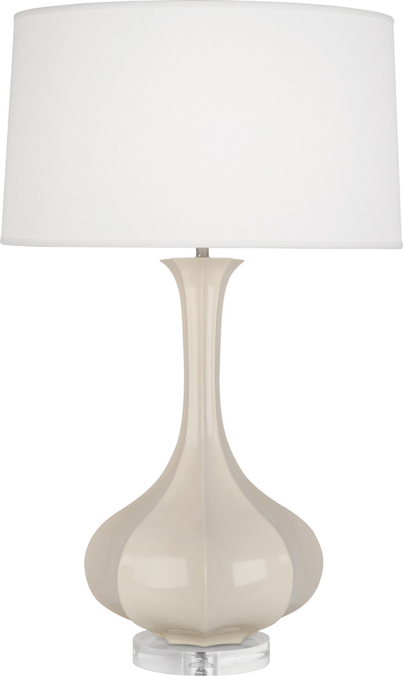 Robert Abbey - BN996 - One Light Table Lamp - Pike - Bone Glazed Ceramic w/Lucite