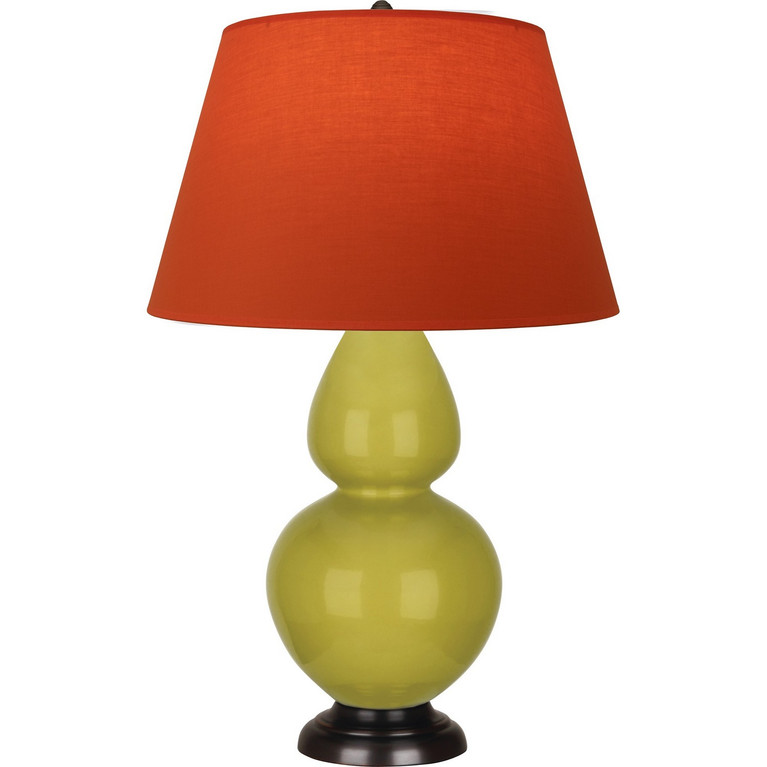 Robert Abbey - CI21T - One Light Table Lamp - Double Gourd - Citron Glazed Ceramic w/Deep Patina Bronze