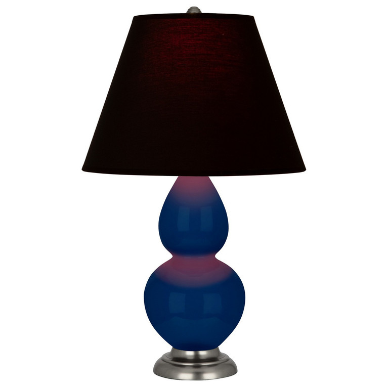 Robert Abbey - CT12K - One Light Accent Lamp - Small Double Gourd - Cobalt Glazed Ceramic w/Antique Silver