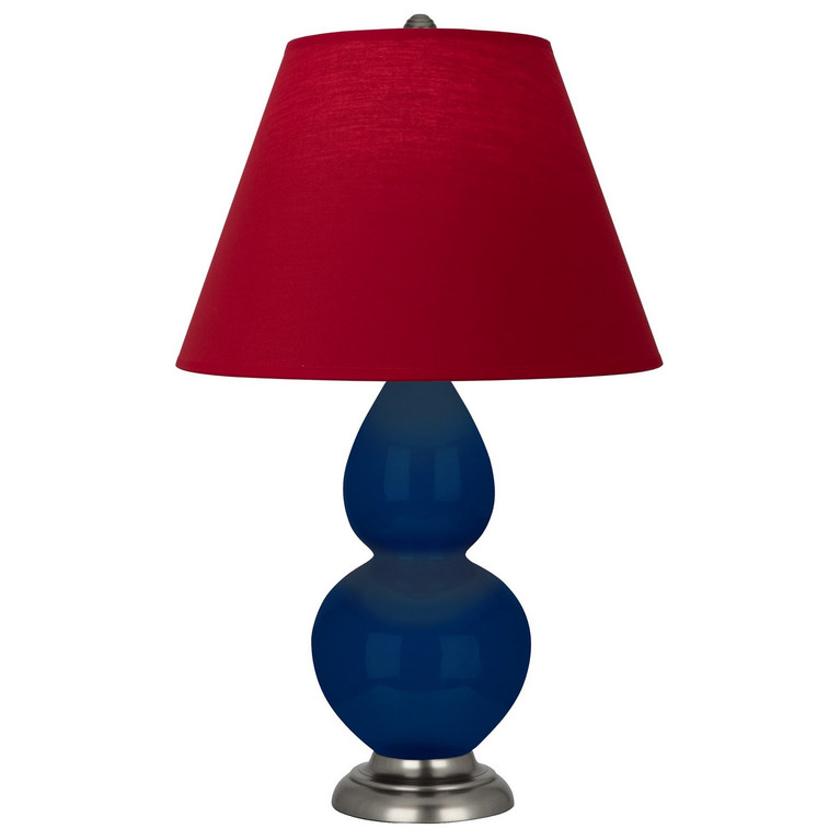 Robert Abbey - CT12R - One Light Accent Lamp - Small Double Gourd - Cobalt Glazed Ceramic w/Antique Silver