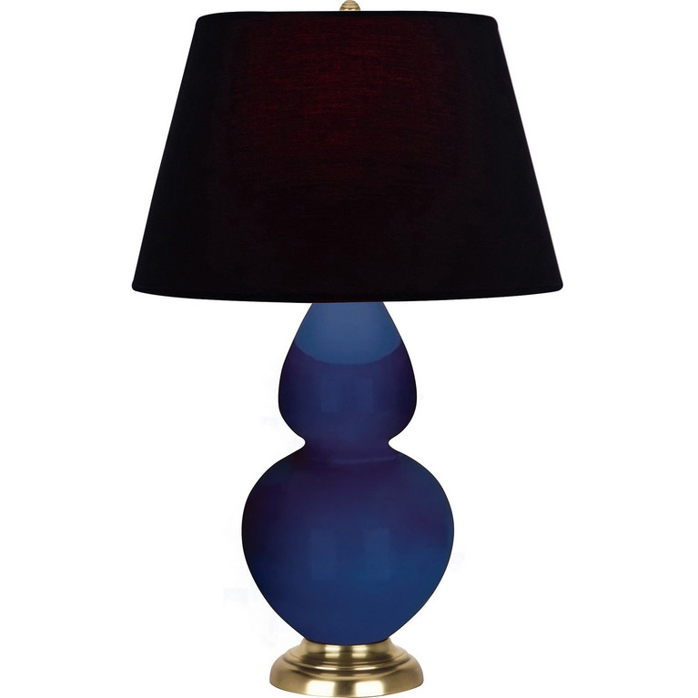Robert Abbey - CT20K - One Light Table Lamp - Double Gourd - Cobalt Glazed Ceramic w/Antique Natural Brass