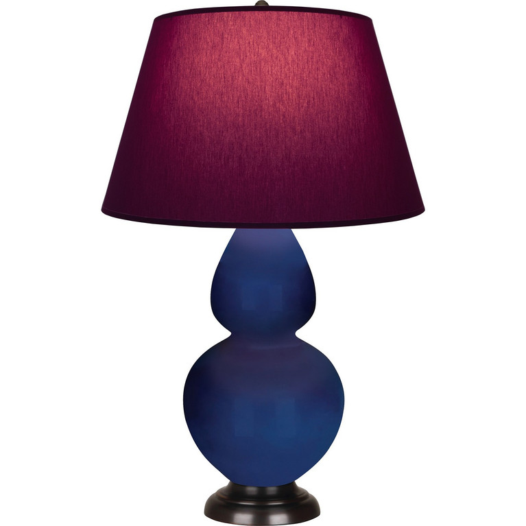 Robert Abbey - CT21P - One Light Table Lamp - Double Gourd - Cobalt Glazed Ceramic w/Deep Patina Bronze