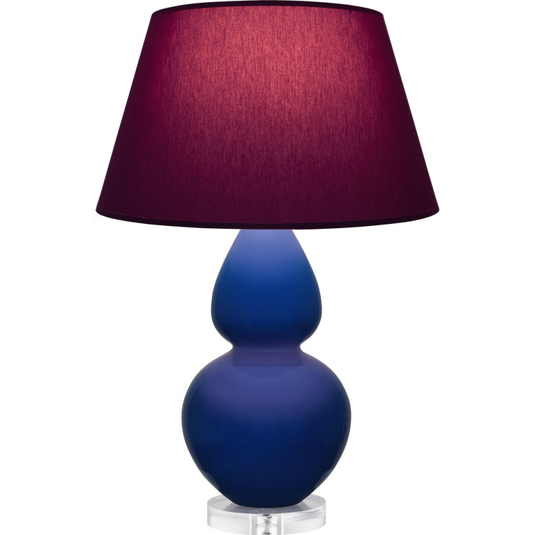 Robert Abbey - CT23P - One Light Table Lamp - Double Gourd - Cobalt Glazed Ceramic w/Lucite