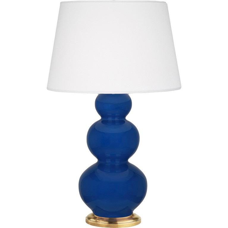 Robert Abbey - CT40X - One Light Table Lamp - Triple Gourd - Cobalt Glazed Ceramic w/Antique Natural Brass