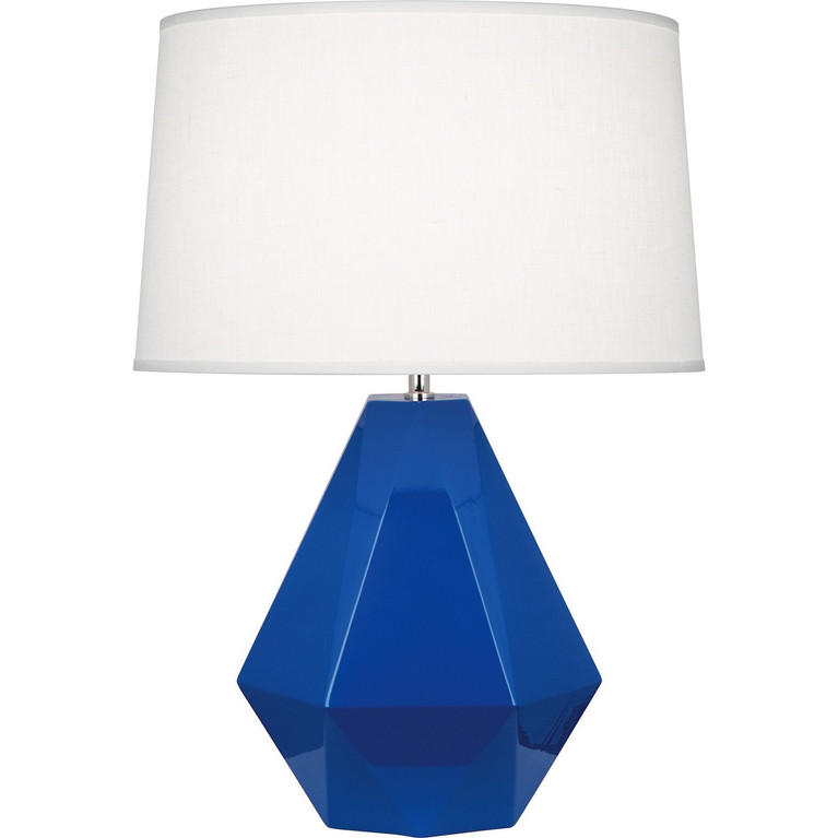 Robert Abbey - CT930 - One Light Table Lamp - Delta - Cobalt Glazed Ceramic w/Polished Nickel