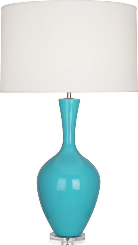 Robert Abbey - EB980 - One Light Table Lamp - Audrey - Egg Blue Glazed Ceramic