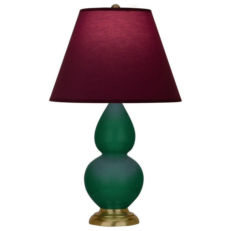 Robert Abbey - JU10P - One Light Accent Lamp - Small Double Gourd - Jungle Glazed Ceramic w/Antique Natural Brass