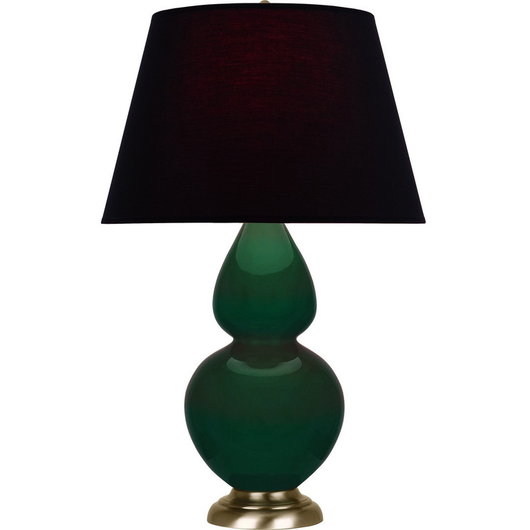 Robert Abbey - JU20K - One Light Table Lamp - Double Gourd - Jungle Glazed Ceramic w/Antique Natural Brass