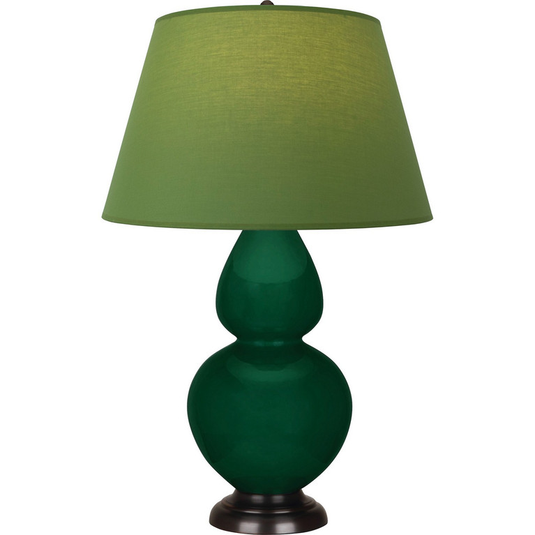 Robert Abbey - JU21G - One Light Table Lamp - Double Gourd - Jungle Glazed Ceramic w/Deep Patina Bronze