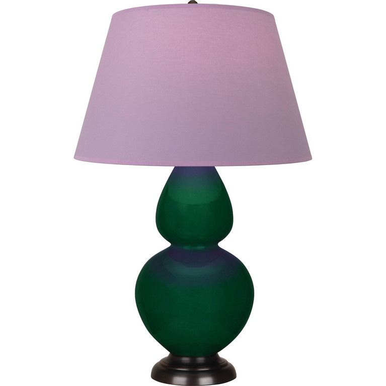 Robert Abbey - JU21L - One Light Table Lamp - Double Gourd - Jungle Glazed Ceramic w/Deep Patina Bronze