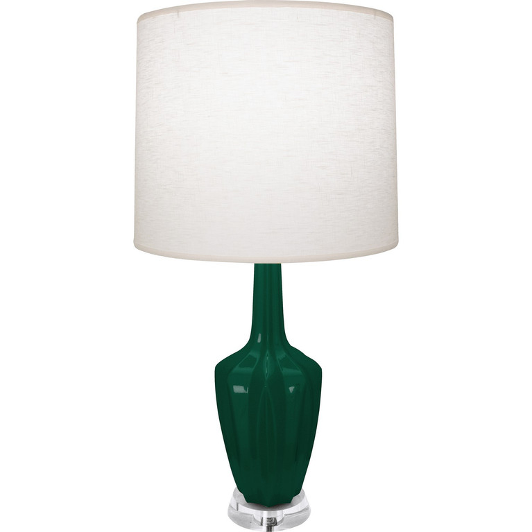 Robert Abbey - JU35 - One Light Accent Lamp - Small Emma - Jungle Glazed Ceramic w/Polished Nickel