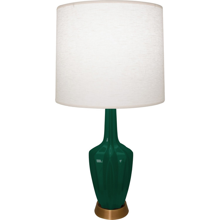 Robert Abbey - JU36 - One Light Accent Lamp - Small Emma - Jungle Glazed Ceramic w/Warm Brass