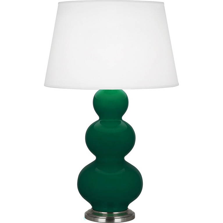 Robert Abbey - JU42X - One Light Table Lamp - Triple Gourd - Jungle Glazed Ceramic w/Antique Silver