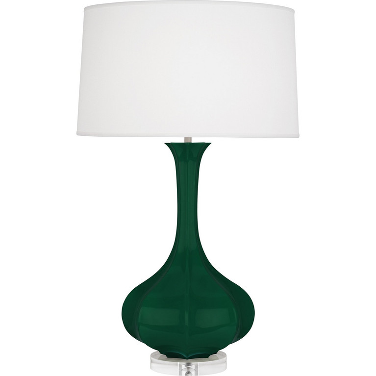 Robert Abbey - JU996 - One Light Table Lamp - Pike - Jungle Glazed Ceramic w/Lucite