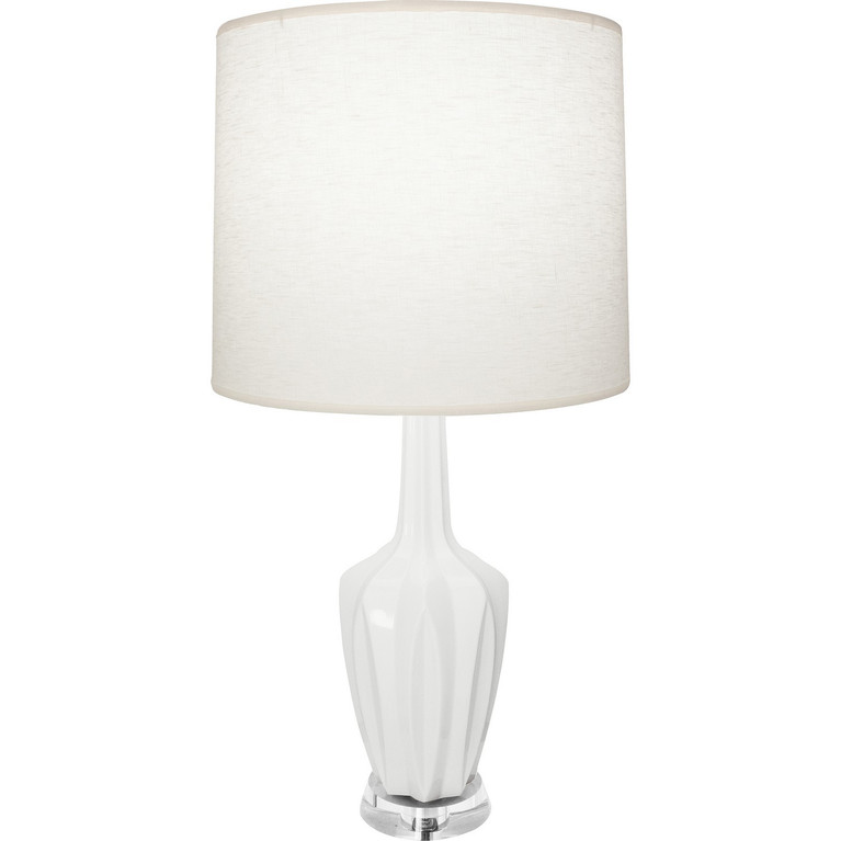Robert Abbey - LY35 - One Light Accent Lamp - Small Emma - Lily Glazed Ceramic w/Polished Nickel