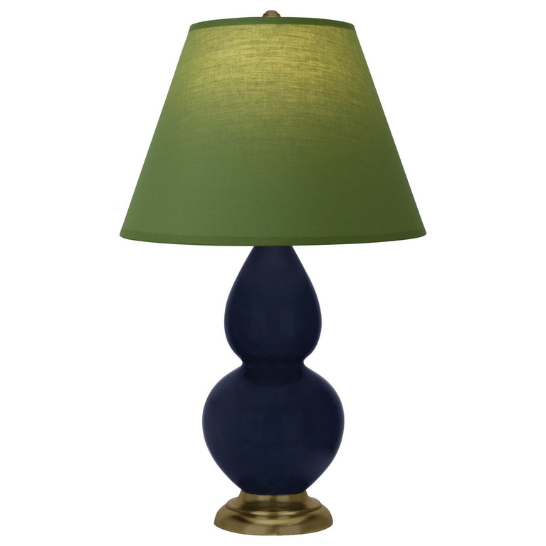 Robert Abbey - MB10G - One Light Accent Lamp - Small Double Gourd - Midnight Blue Glazed Ceramic w/Antique Natural Brass