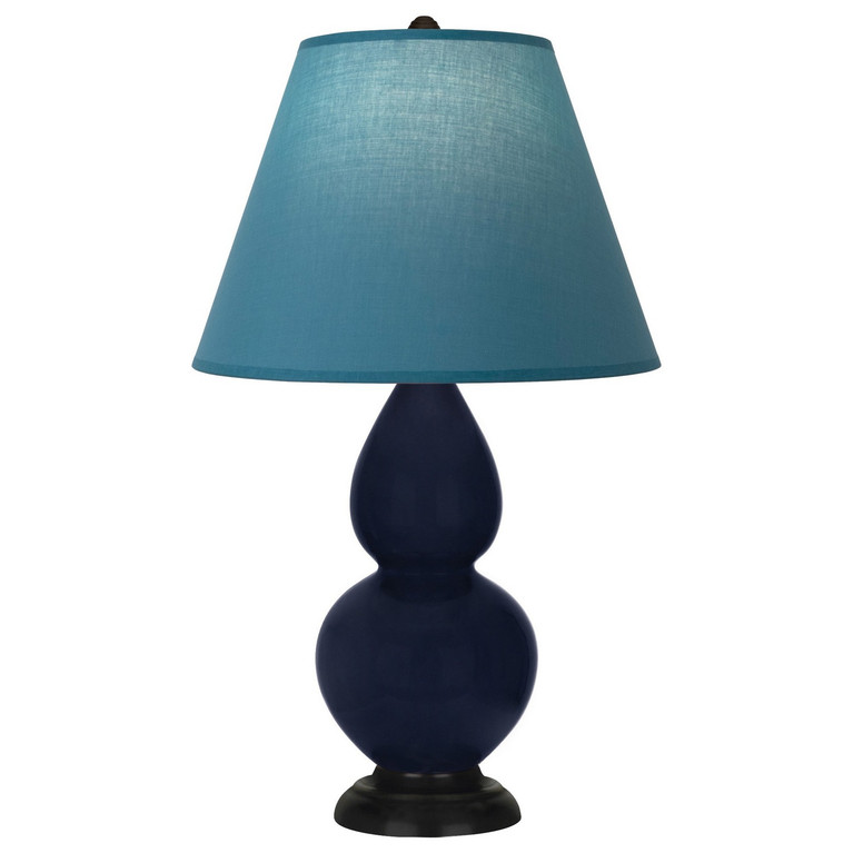 Robert Abbey - MB11B - One Light Accent Lamp - Small Double Gourd - Midnight Blue Glazed Ceramic w/Deep Patina Bronze