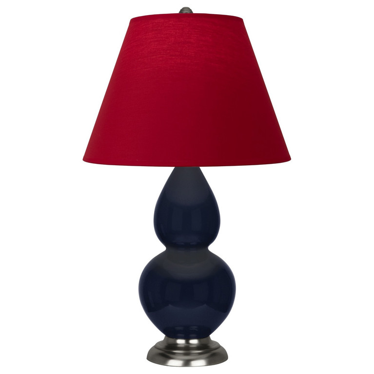 Robert Abbey - MB12R - One Light Accent Lamp - Small Double Gourd - Midnight Blue Glazed Ceramic w/Antique Silver
