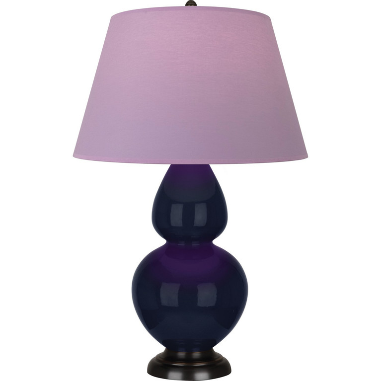 Robert Abbey - MB21L - One Light Table Lamp - Double Gourd - Midnight Blue Glazed Ceramic w/Deep Patina Bronze