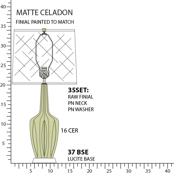 Robert Abbey - MCL37 - One Light Table Lamp - Emma - Matte Celadon Glazed Ceramic w/Polished Nickel