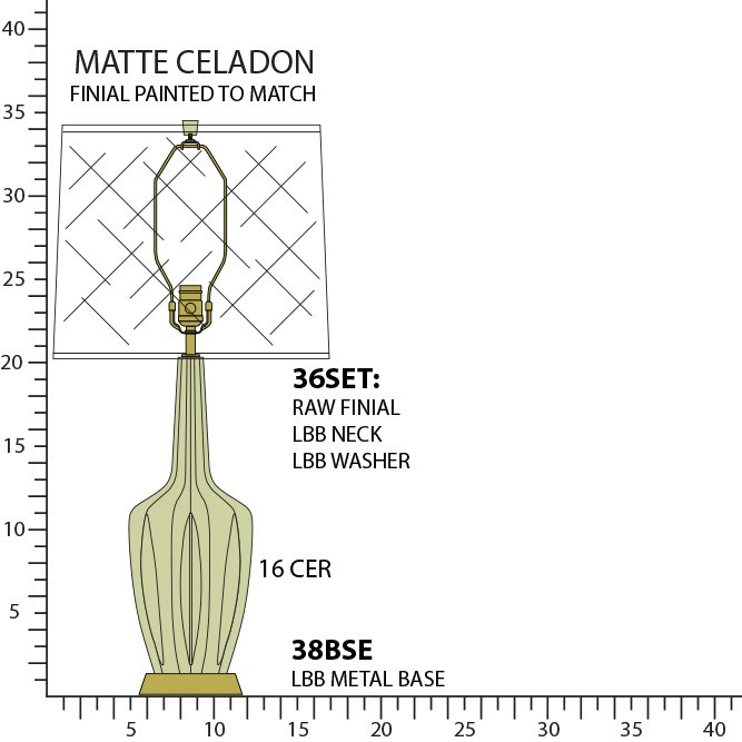 Robert Abbey - MCL38 - One Light Table Lamp - Emma - Matte Celadon Glazed Ceramic w/Warm Brass