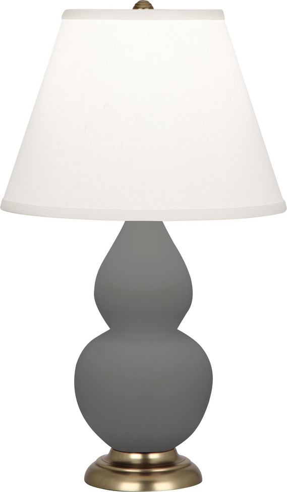 Robert Abbey - MCR50 - One Light Accent Lamp - Small Double Gourd - Matte Ash Glazed Ceramic w/Antique Natural Brass