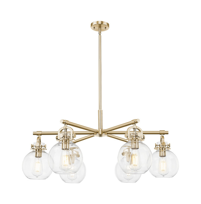 Innovations - 410-6CR-CB-G410-7CL - Six Light Chandelier - Downtown Urban - Champagne Bronze