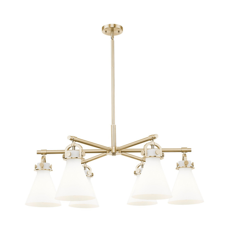 Innovations - 410-6CR-CB-G411-7WH - Six Light Chandelier - Downtown Urban - Champagne Bronze