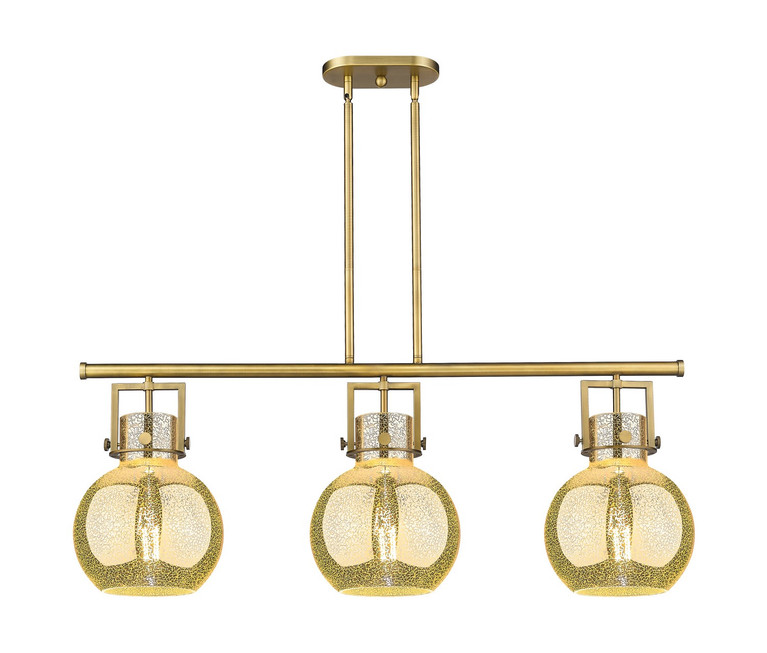 Innovations - 411-3I-BB-G410-10ME - Three Light Island Pendant - Downtown Urban - Brushed Brass