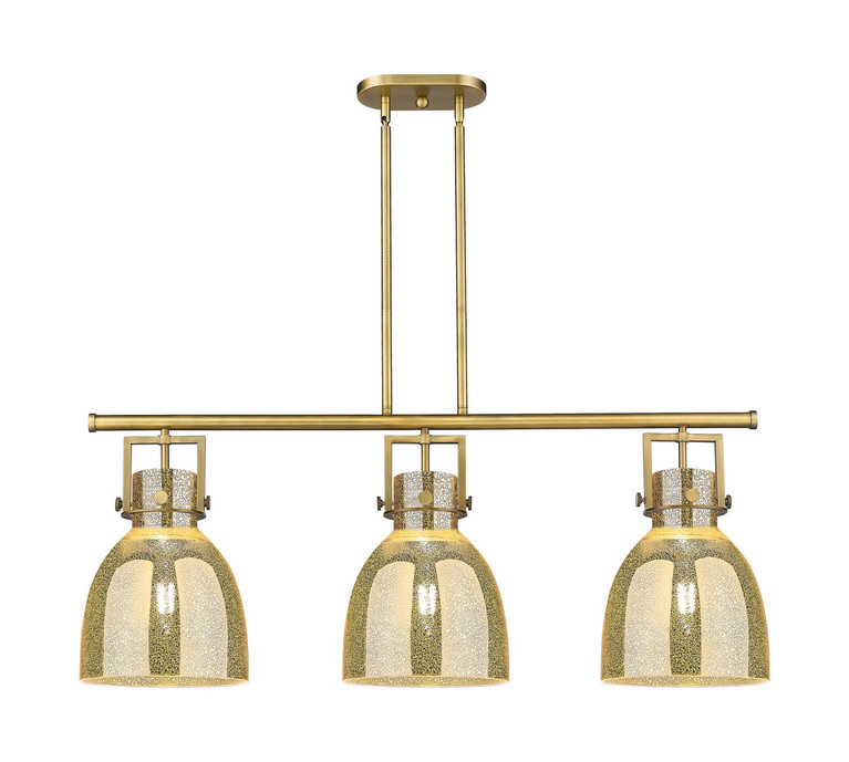 Innovations - 411-3I-BB-G412-10ME - Three Light Island Pendant - Downtown Urban - Brushed Brass