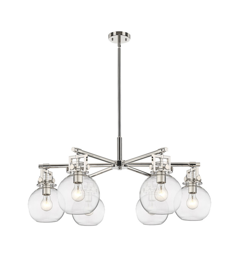 Innovations - 411-6CR-PN-G410-7CL - Six Light Chandelier - Downtown Urban - Polished Nickel