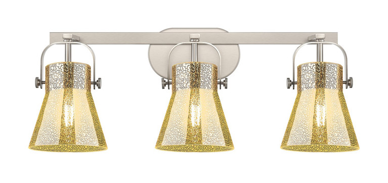 Innovations - 423-3W-SN-G411-6ME - Three Light Bath Vanity - Downtown Urban - Satin Nickel