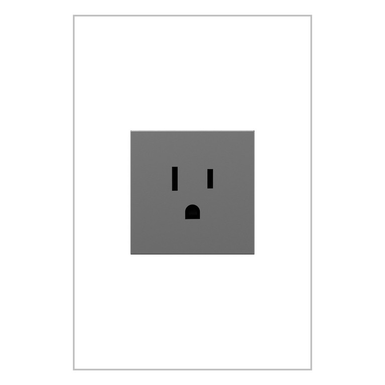 Legrand - ARTR151M10 - 15A Single Tamper-Resistant Outlet - adorne - Magnesium