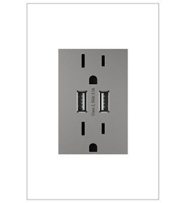 Legrand - ARTRUSB153M4 - Dual-USB Outlet - adorne - Magnesium