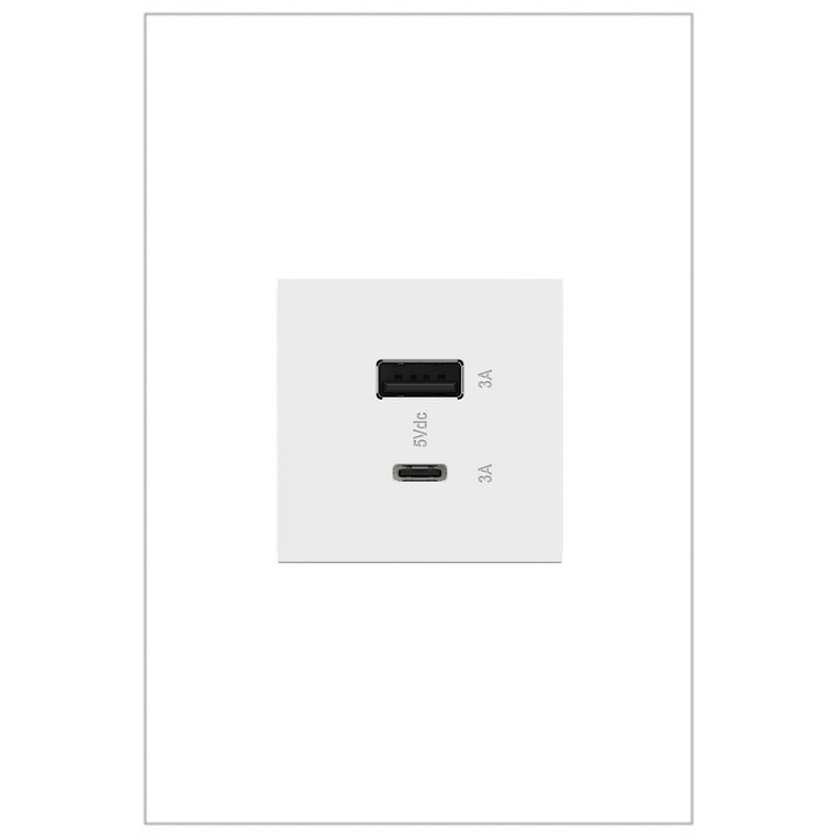 Legrand - ARUSB2AC6W4 - Ultra-Fast USB Type-A/C Outlet Module - adorne - White
