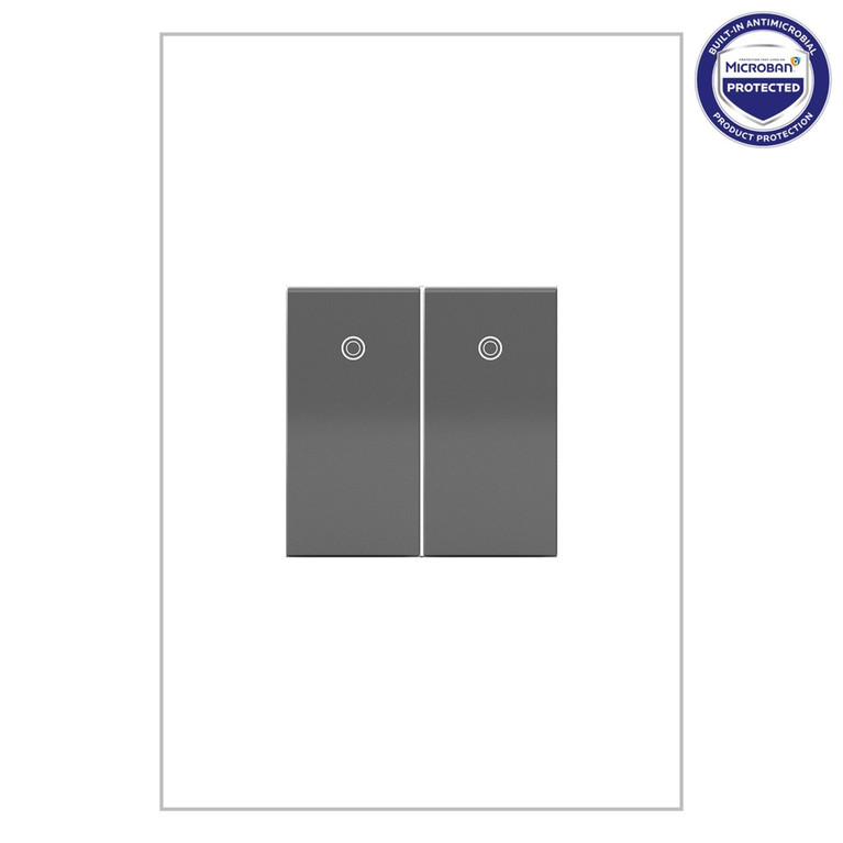 Legrand - ASPD1531M277 - 277V Paddle Switch Half-Size with Microban - adorne - Magnesium