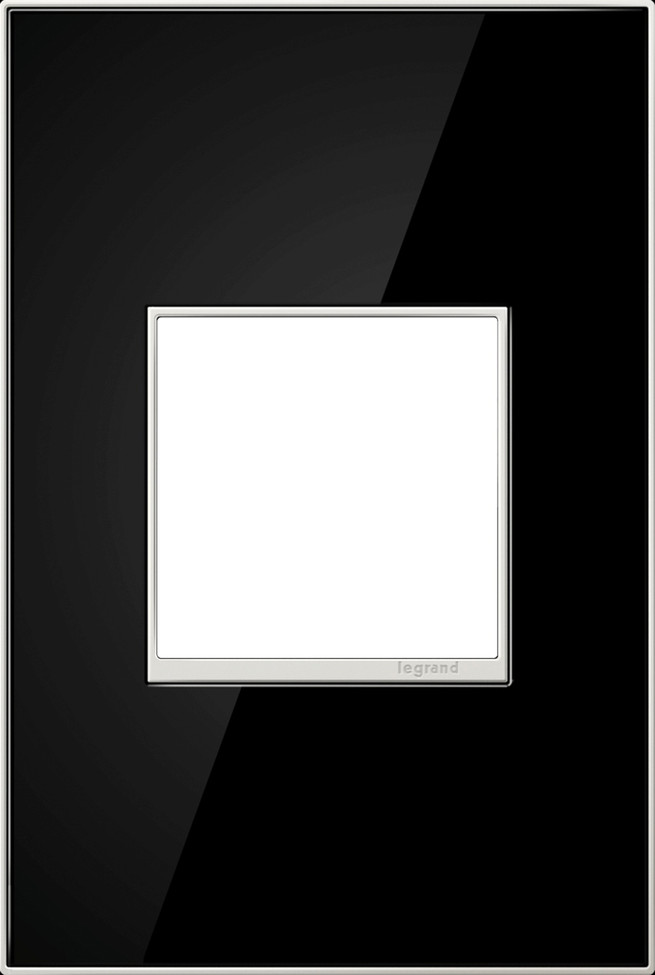 Legrand - AWM1G2MB4 - One-Gang Screwless Wall Plate - adorne - Mirror Black