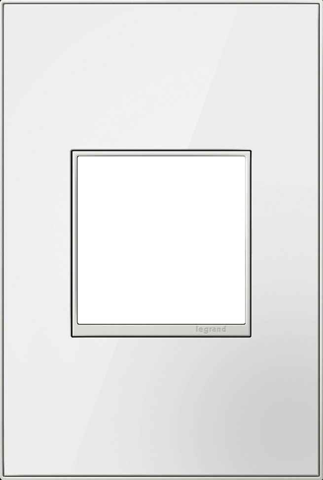 Legrand - AWM1G2MW4 - One-Gang Screwless Wall Plate - adorne - Mirror White