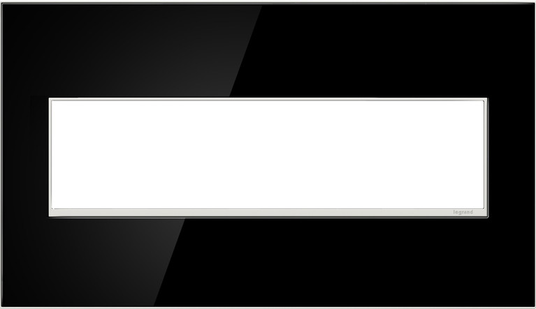 Legrand - AWM4GMB4 - Four-Gang Screwless Wall Plate - adorne - Mirror Black