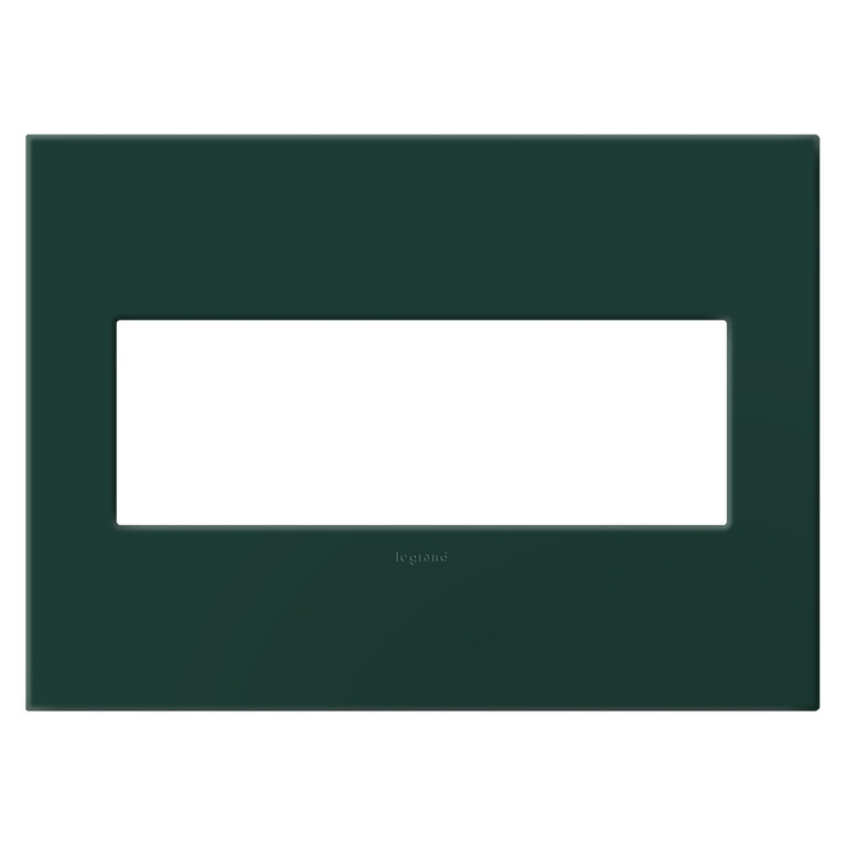 Legrand - AWP3GEG - Three-Gang Screwless Wall Plate with Microban - adorne - Evergreen