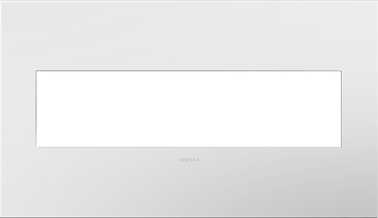 Legrand - AWP4GWHW4 - Four-Gang Screwless Wall Plate with Microban - adorne - Gloss White on White