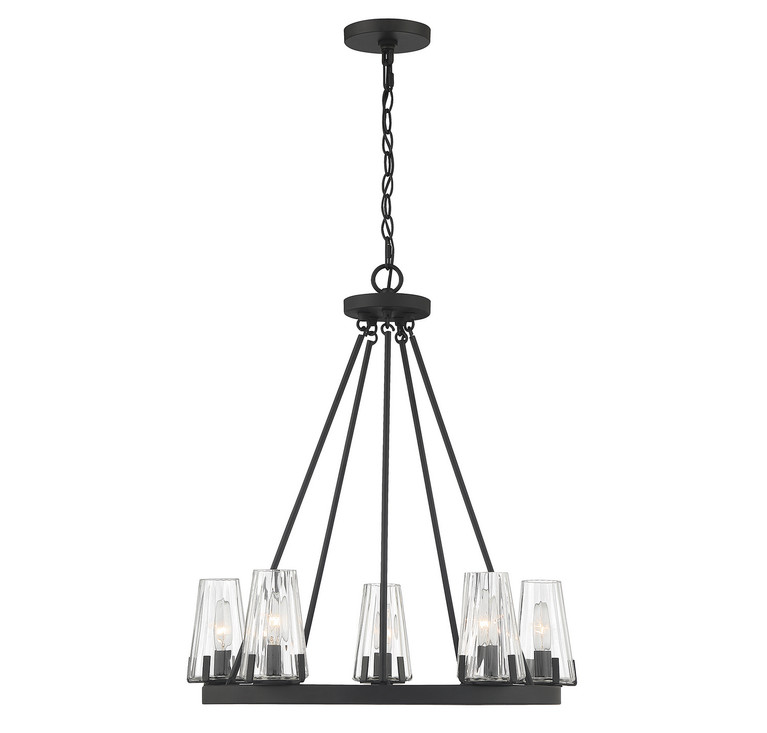 Lighting One E - V6-L1-2320-5-89 - Five Light Chandelier - Dimond - Matte Black