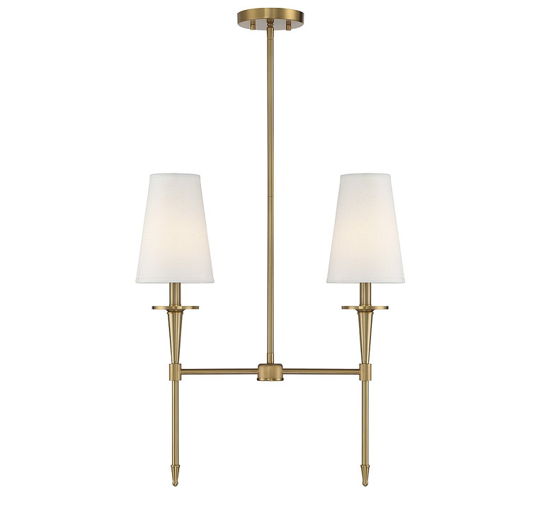 Lighting One E - V6-L1-5607-2-322 - Two Light Linear Chandelier - Trundle - Warm Brass